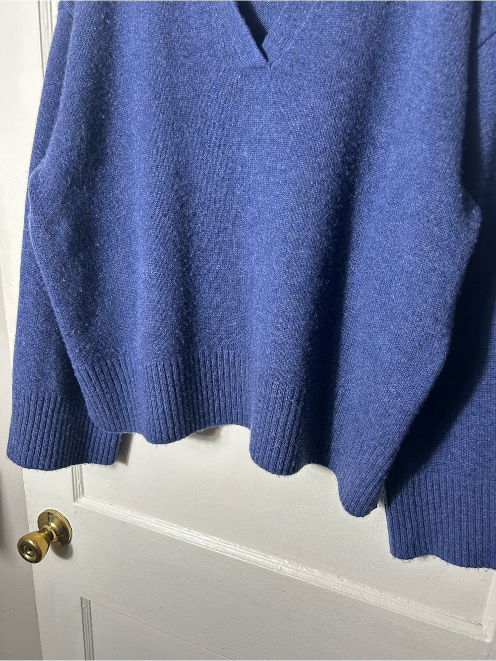 Reformation blue sawyer 100% cashmere collared sweater womens L rare - Picture 5 of 9